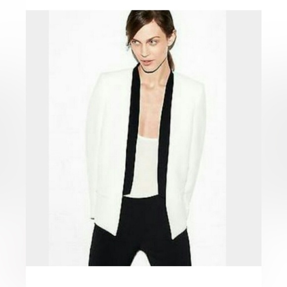 ZARA black & white tuxedo open blazer - Picture 8 of 10